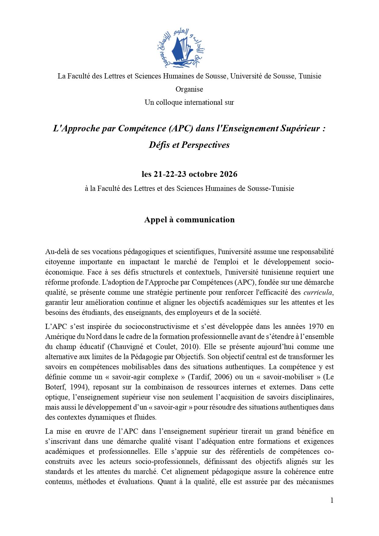 L'Approche par Compétence(APC) dans l'Enseignement Supérieur: Défis et Perspectives